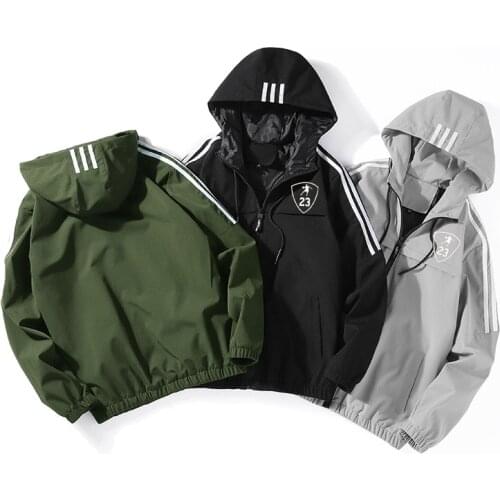 Casual Mens Clothing Bomber Mens Jacket Spring Autumn Warm Fashion Hooded Windbreaker Zipper Men Jacket Harajuku Outdoor Coat