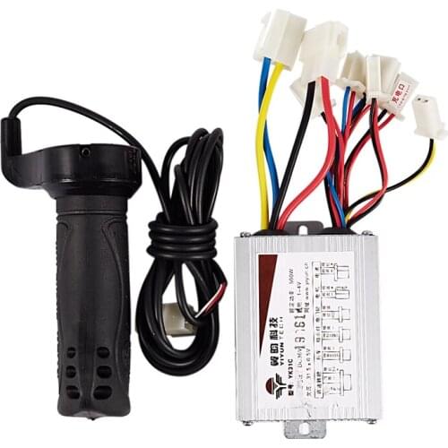 36V 500W Electric Bicycle Brushed Speed Controller & Throttle Grip Set for Electric Bicycle Scooter E-Bike Motor
