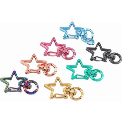 3/8"(8mm) Rainbow zinc alloy star Swivel clasp Star Lobster Swivel Clasp Snap Purse Hooks swivel snap hook For keychain or bag