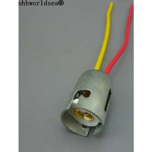 Shhworldsea 100pcs Car Parts car Socket Xenon LED Light Bulb Auto Truck Connector BA15D