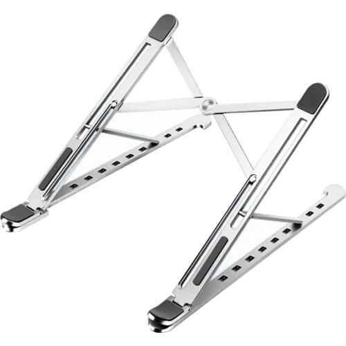 Aluminum Alloy Foldable Laptop Stand with 8-Speed Angle Adjustable Portable Cooling Stand