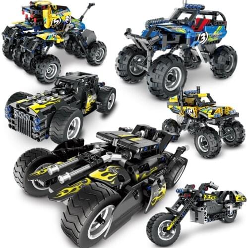 Compatible Technical City monster truck racer Pickup set blocks model building MOC off-road vehicle jeep formula car moto