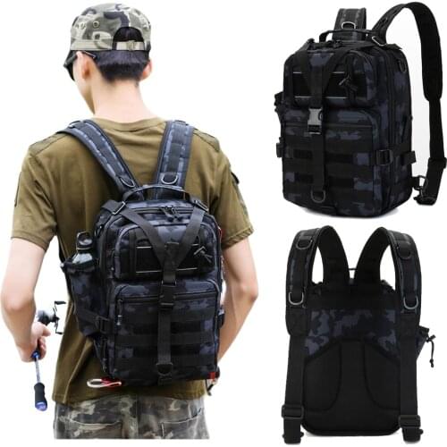 Tactical EDC Sling Bag Pack Chest Shoulder Bag Military Army Assault Molle Rucksack for Outdoor Sports Hiking Hunting Fishing