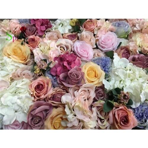 SPR Good Price Cheap of Wedding Decoration Hydrangea With Rose Artificial Silk Flower Wall