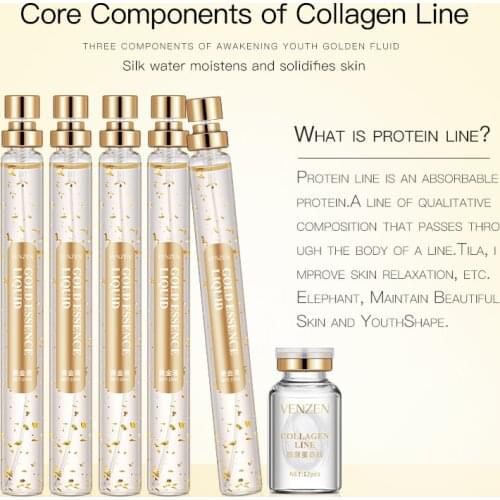VENZEN Protein Peptide Essence Firming Skin Anti-wrinkles Skin Care Golden Protein Lines Pure Collagen Whitening Face Serum