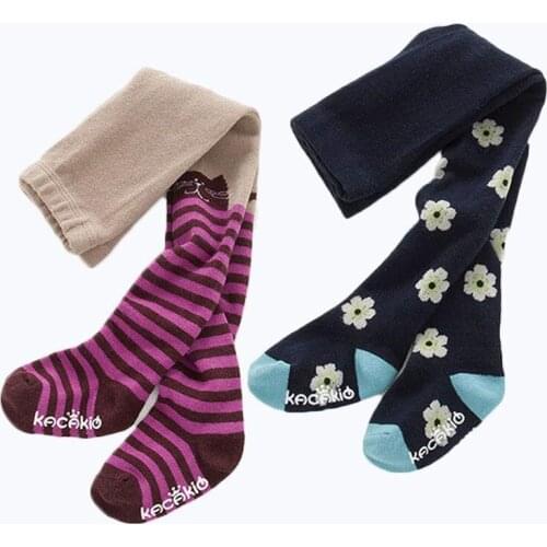 Spring Cotton Baby Tights Striped Flower Star Baby Girl Bow Stockings Autumn Toddler Tights Kids Children Baby Pantyhose