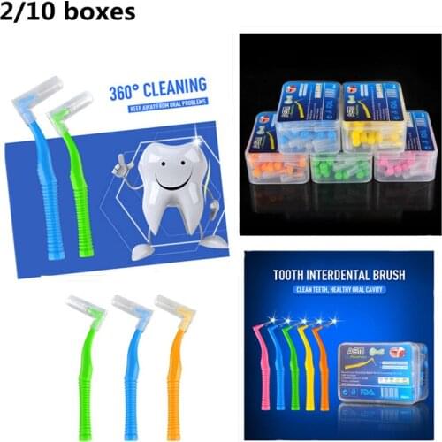2/10 Boxes Adults Interdental Brush Clean Denta Floss Interdental Cleaners Orthodontic Between Teeth–Braces Tooth Brush