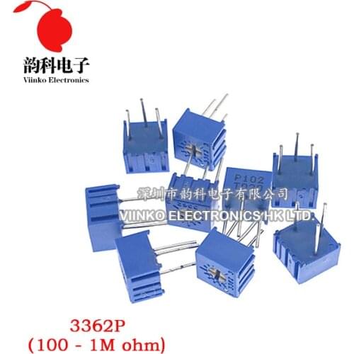 13pcs = 13kinds * 1pcs 3362P adjustable potentiometer Kit contains 100R 200R 500R 1K 2K 5K 10K 20K 50K 100K 200K 1M
