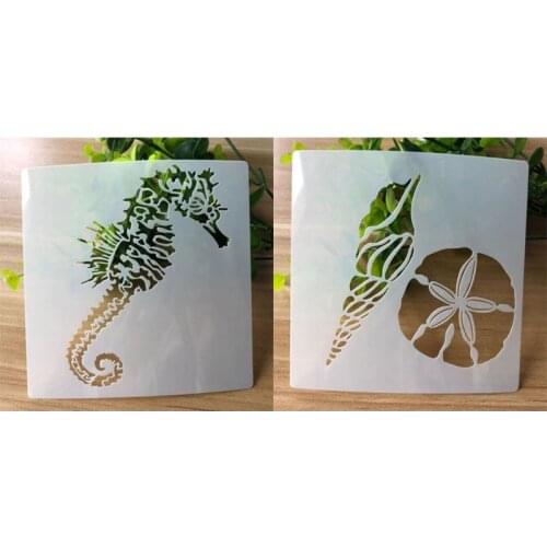 2pc Stencil Seahorse star Painting Template Embossing DIY Craft Bullet Journal Accessories Sjablonen For Scrapbooking Reusable