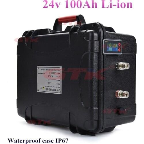 24V 100AH Electric bicycle Lithium ion Battery 24V Solar Golf Car lipo Battery scooter lights solar ups power + 10A charger