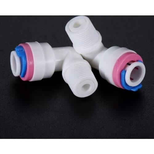 2x 1/4" OD Hose 1/8" Male RO Water Elbow Check Valve Quick Coupling Fitting Reverse Osmosis System Plastic Pipe Connector