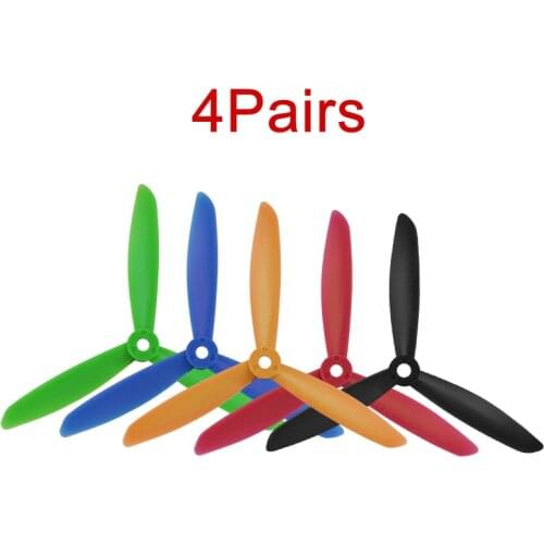 4Pairs RC FPV Drone 6045 3 Blades Propeller Nylon Paddle 6 Inch CW CCW Prop X240 X250 Mini 3-axia Quadcopter Accessories