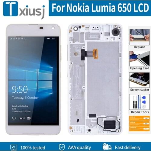 5.0" Original For Nokia Lumia 650 RM-1154 RM-1152 LCD Display Touch Screen Digitizer Assembly With Frame For Nokia 650 Screen