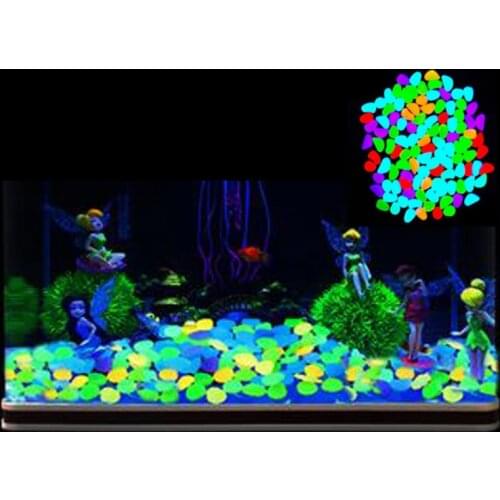 5Pcs/lot Glow In The Dark Pebbles Stone Walkway Aquarium Fish Tanks Home Decor Random Color