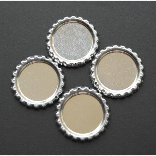 Promotion ! 1000pcs/lot Two-side Colored Sliver Flattened Bottle Caps Chrome For Carft Diy Hairbow Necklace Pendant With Holes