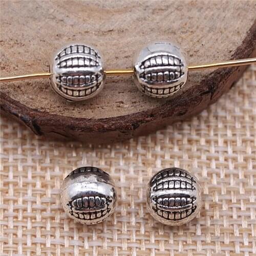 Free shipping 38pcs 8x8x8mm antique silver Small beads charms diy retro jewelry fit Earring keychain hair card pendant