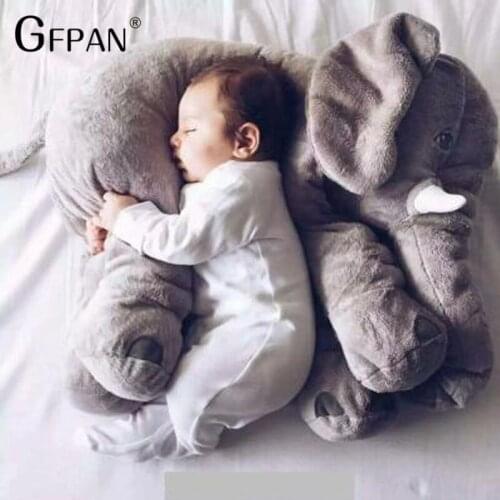 40/60cm Height Large Plush Elephant Doll Toy Kids Sleeping Back Cushion Cute Stuffed Elephant Baby Accompany Doll Xmas Gifts
