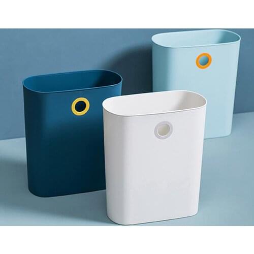 Kitchen Large Narrow Hanging Trash Can Waste Bins Garbage Storage Bin Box Bedroom Bathroom Garbage Can Dustbin Desktop Trash Bin
