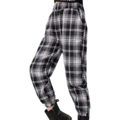 Teenage Girls Pants 2021 spring Casual Fashion Loose Plaid Kids Harem Pants Student 6 8 10 12 13 Children Trousers clothes