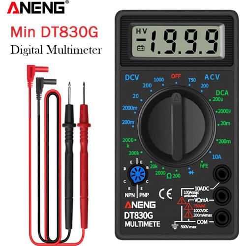 ANENG DT830G Digital Multimeter Pocket Residential Meters AC/DC Current Voltmeter Transistor Capacitance Resistance Tester