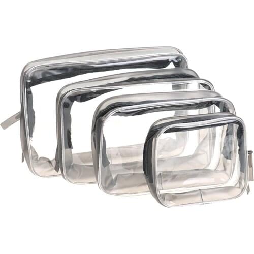 Travel Transparent Cosmetic Bag PVC Women Zipper Clear Makeup Bags Beauty Case Make Up Organizer Storage Bath Toiletry Wash Bag