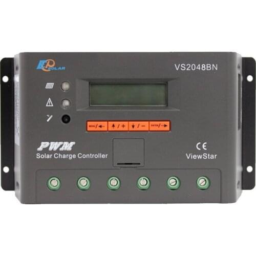 EPSOLAR 20A 12V 24V 36V 48V ViewStar VS2048BN EP PWM Solar Charge Controller with LCD display