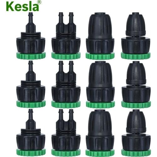 KESLA 3X Garden Tap Adapter Splitter Hose Connectors Female 1/2" 3/4" to 4/7mm 8/11mm 16mm Drip Irrigation Watering Pipe Fitting