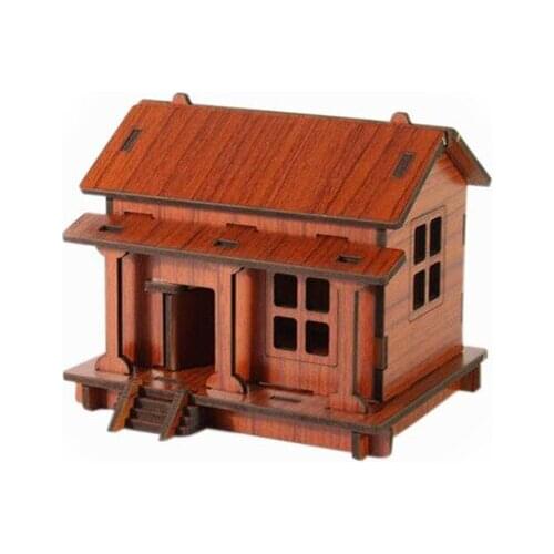 Creative Wooden Puzzle 3D Toys New DIY House 3d Jigsaw Puzzles Toys For Children Wooden Children Intelligence Toy Puzzle Games