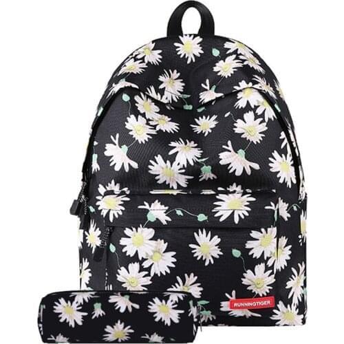 Hot Sale Women Backpacks Floral Print Bookbags Laptop Rucksack Female College Students School Bag for Teen Girls Mochila Escolar