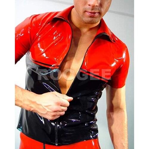 Fashionable latex T-shirt tops in heavy latex 0.6