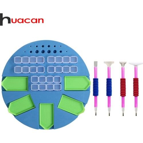 Huacan Diamond Painting Tray Accessories DIY Diamond Embroidery Mosaic Storage Point Drill Pen Tool Set