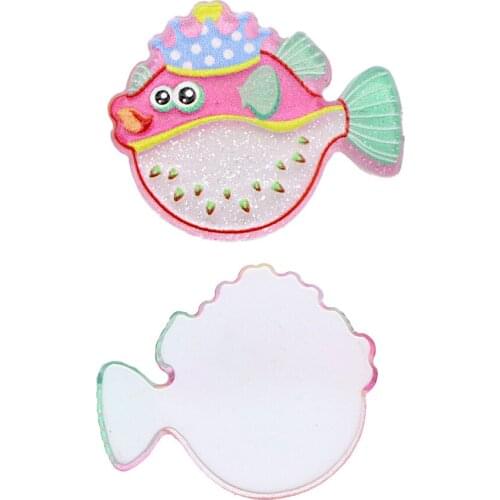 New Animal Fish Color Plastic Planer Resin DIY Jewelry Accessories Bow-knot Scrapbooking Craft Handmade Decorative,10Yc12050