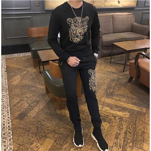 2019 Spring New European and American Style fashion Long Sleeve Trousers Suit Men and Womens Fashion trackSuit