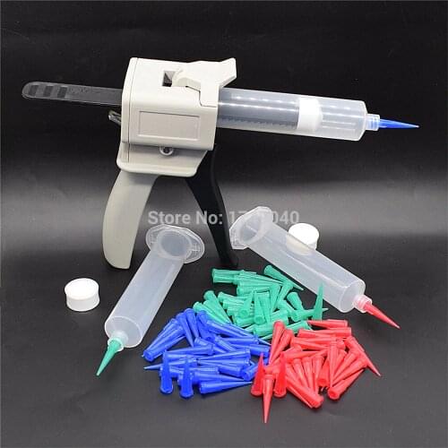 30ml Glue Gun Manual Caulking Gun UV Glue Applicator 30cc Glue Dispenser Syringes Barrel 18G 22G 25G Tapered Dispensing Tips Set