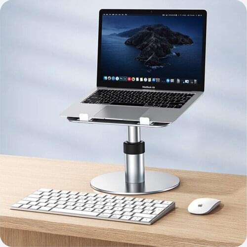 Full Aluminum Alloy Lifting Stand Adjustable Height 360Degree Rotating Laptop Stand For MacBook Air Xiaomi Dell ASUS HP Computer
