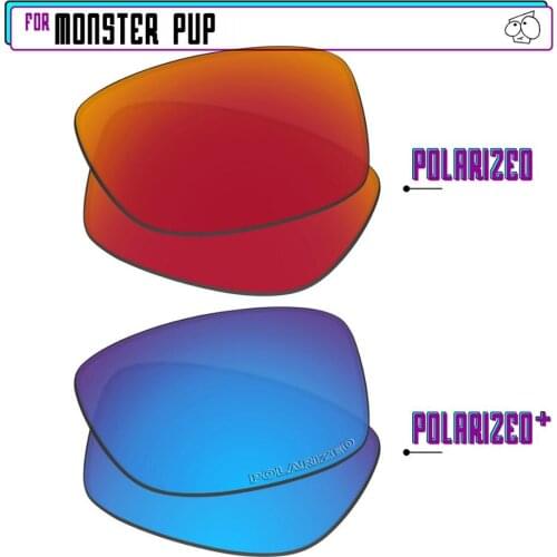 EZReplace Polarized Replacement Lenses for - Oakley Monster Pup Sunglasses - Blue P Plus-Red P