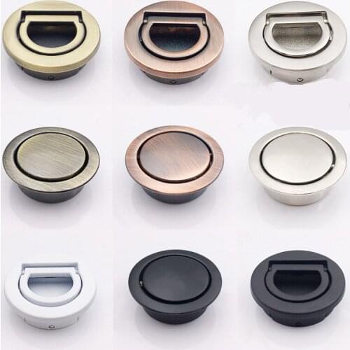 Tatami Hidden Drawer Handle Round Dresser Knob Stealth Spring Cabinet Handle Kitchen Cupboard Press Bounce Up Knobs