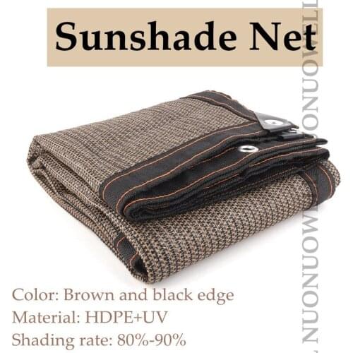 Coffee Brown Customize Size Sunshade Net HDPE Anti-UV 90% Shading Rate Home Terrace Balcony Fence Netting Canopy Sunshade Nets