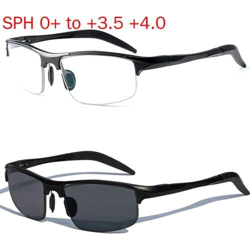 2020 New Aluminum Magnesium Outdoor Discoloration Reading Glasses Men Presbyopia Hyperopia Glasses Sun Photochromic Eyewear NX
