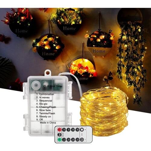 Remote Control LED String Lights Flashing Fairy Garland Powered By AA Battery Wedding Birthday Christmas Decorations For Home