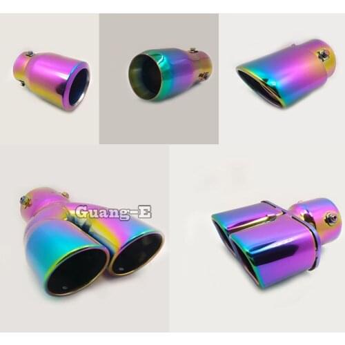 Internal Diameter=75mm/Magic Color/Universal Model Car Muffler Exterior Back End Pipe Dedicate Exhaust Tip Tail Outlet Vent