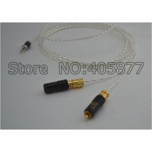 High quality occ silver plated Mini Stereo 3.5mm TO 2 RCA AUX Audio Cable 1M
