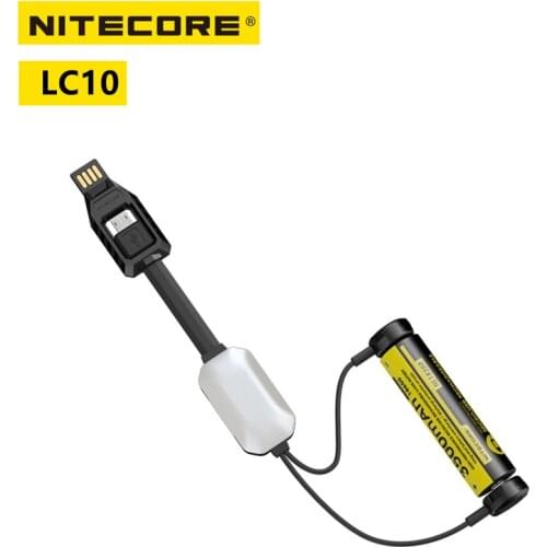 2021 Original NITECORE LC10 Portable Magnetic Outdoor USB Charger Rrechargeable All Kind Li-ion Battery With Sensor Light