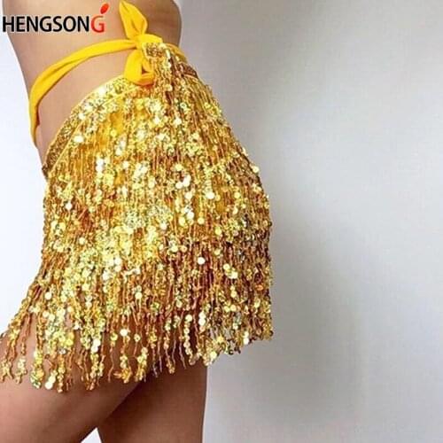 Tassel Sequined Latin Dance Skirt For Women Professional Sumba Dancing Skirt Adult Cheap Stage Rumba Qia Qia Latin Dress