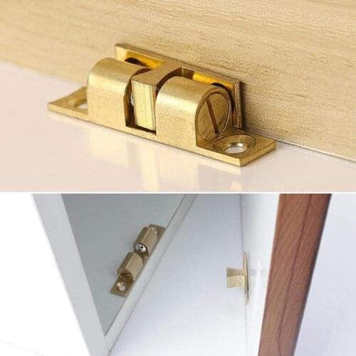 1 Set Door Lock Door Touch Latch Cabinets Interlock Switch Chassis Cabinet Spring Ball Locker Adjustable Brass Door Buckle