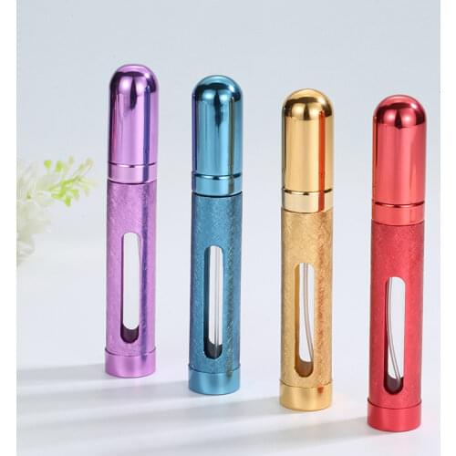 1pcs 12ml Portable Refillable Perfume Atomizer Bottle With Metal Spray Empty Mini Parfume Case With Colorful Empty Container