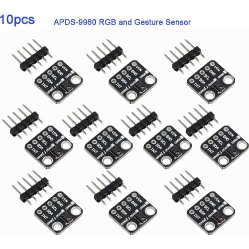 10pcs GY-9960LLC APDS-9960 RGB and Gesture Sensor Module I2C Breakout Board for Arduino Robot RCmall FZ2358