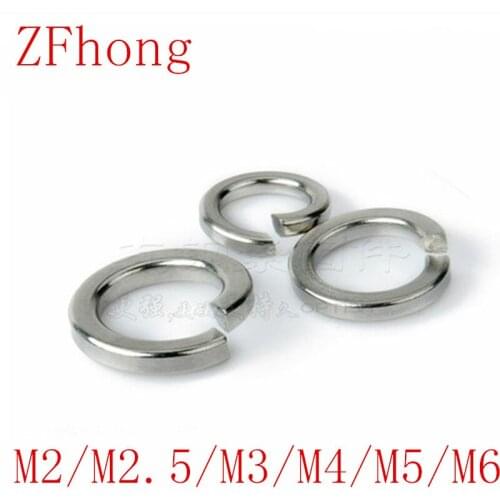 100PCS M2/M2.5/M3/M4/M5/M6 304 Stainless Steel Shells Pad Spring Lock Washer Elastic Gasket