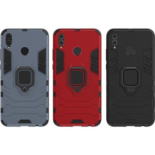 2 in 1Magnetic Finger RingShockproof Armor Case for Honor 8X Silicone Back Phone Cover Case