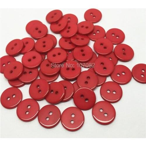 200PCS 13mm Red Resin Buttons With 2 Holes Dress Round Sewing Buttons For Scrapbooking